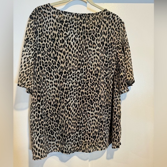 Retrology leopard short sleeve blouse size 2X - Picture 3 of 8